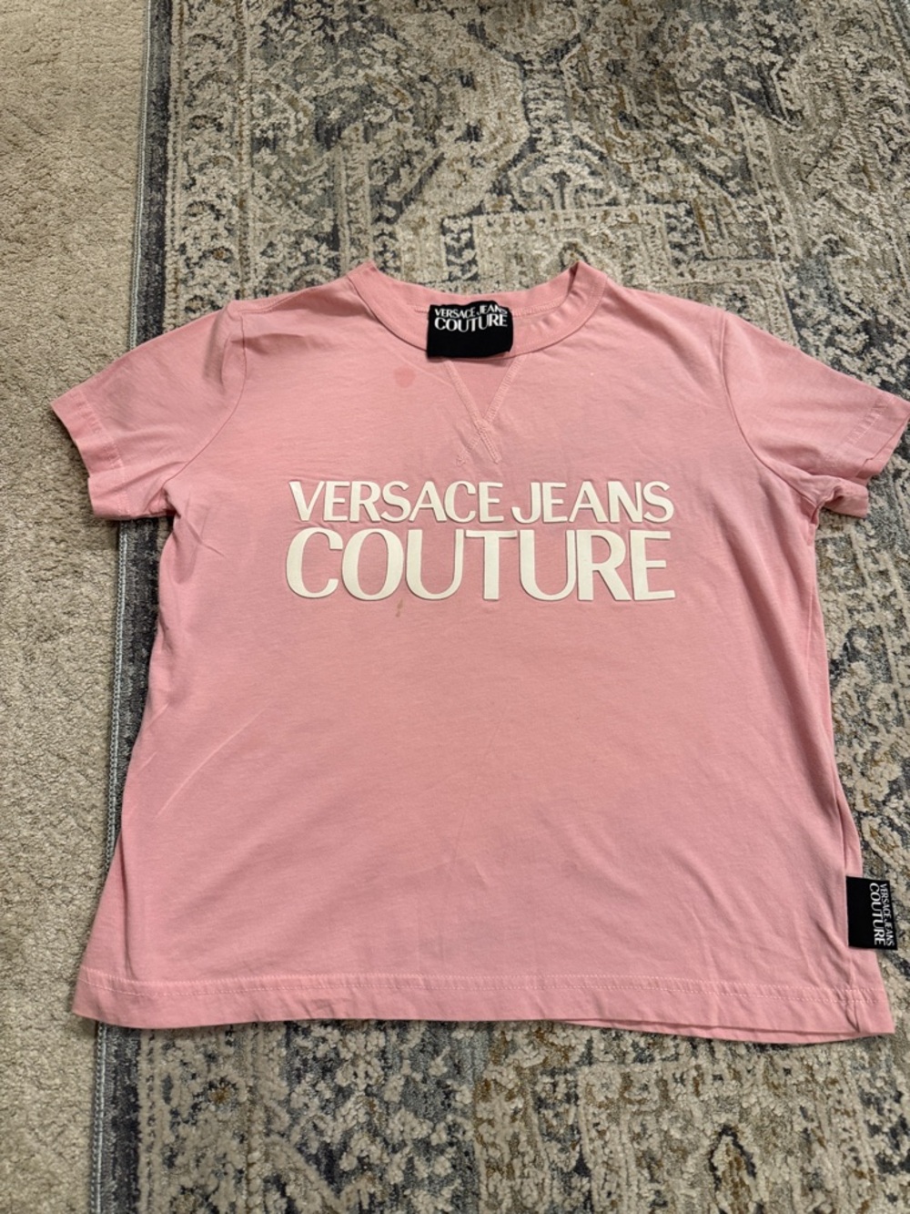 Versace Jeans Collection Pink Logo Cotton Tee - Kids
